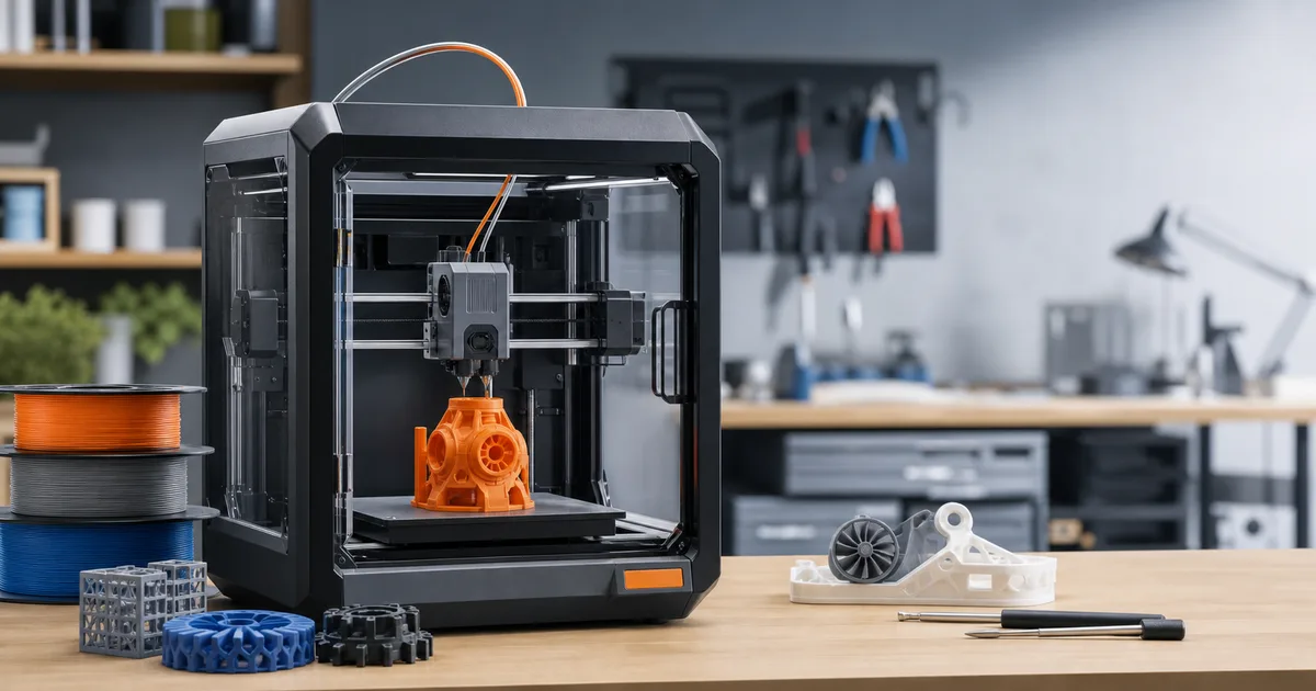 Consumer desktop 3D printer making a prototype part