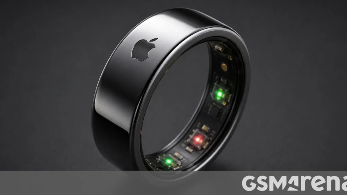 Apple smart ring second rumor cover with ring sensors and iPhone health app concept
