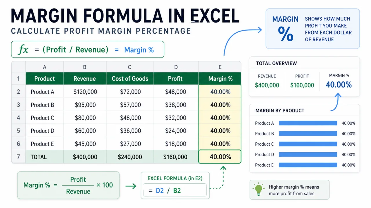 Margin Formula in Excel