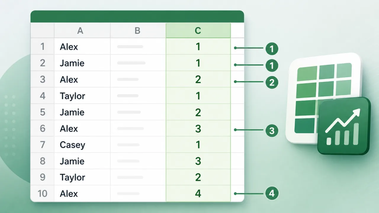How to Do a Running Count of Occurrence in Excel