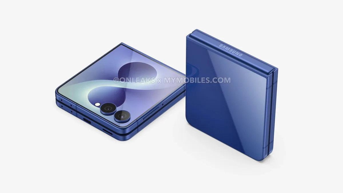 Leaked Galaxy Z Flip 8 render tied to Snapdragon chip filing report