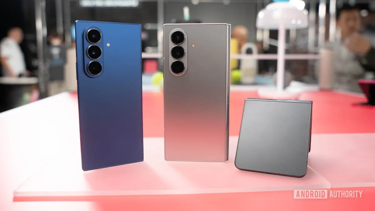 Samsung foldable phones in leaked color options for the Galaxy Z Fold 8 generation