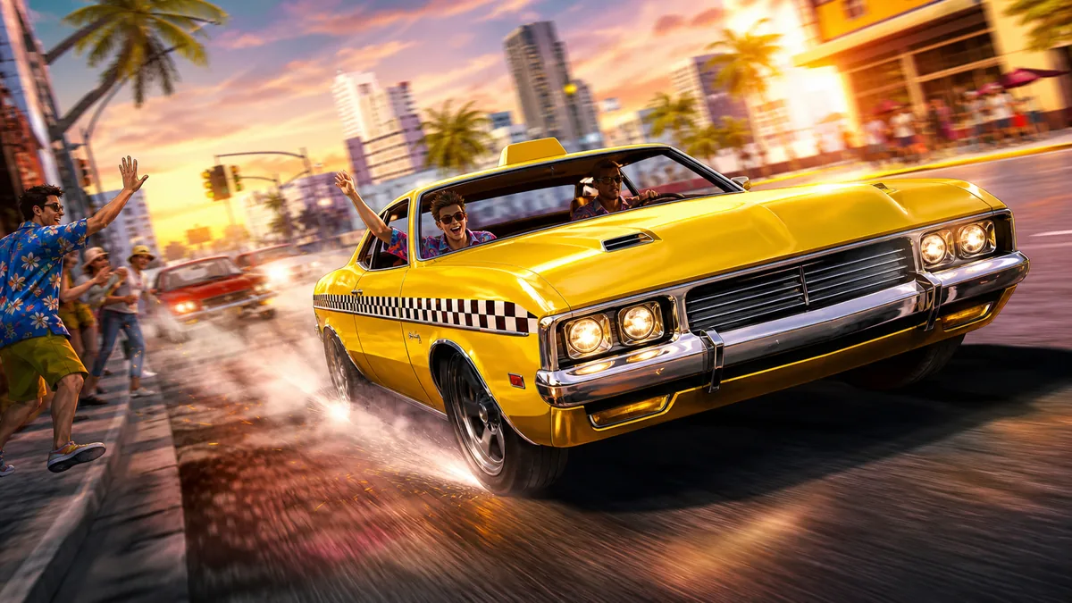 Custom gaming news cover for Crazy Taxi World Tour multiplayer announcement