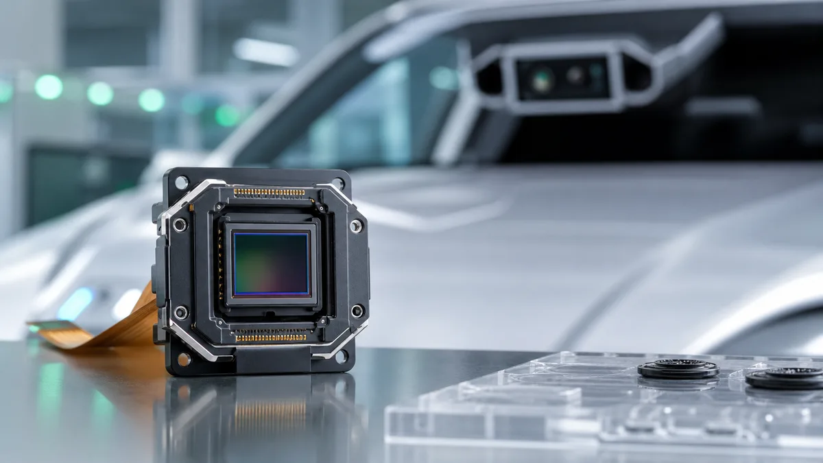 Generated image of an automotive grade image sensor module for smart car cameras