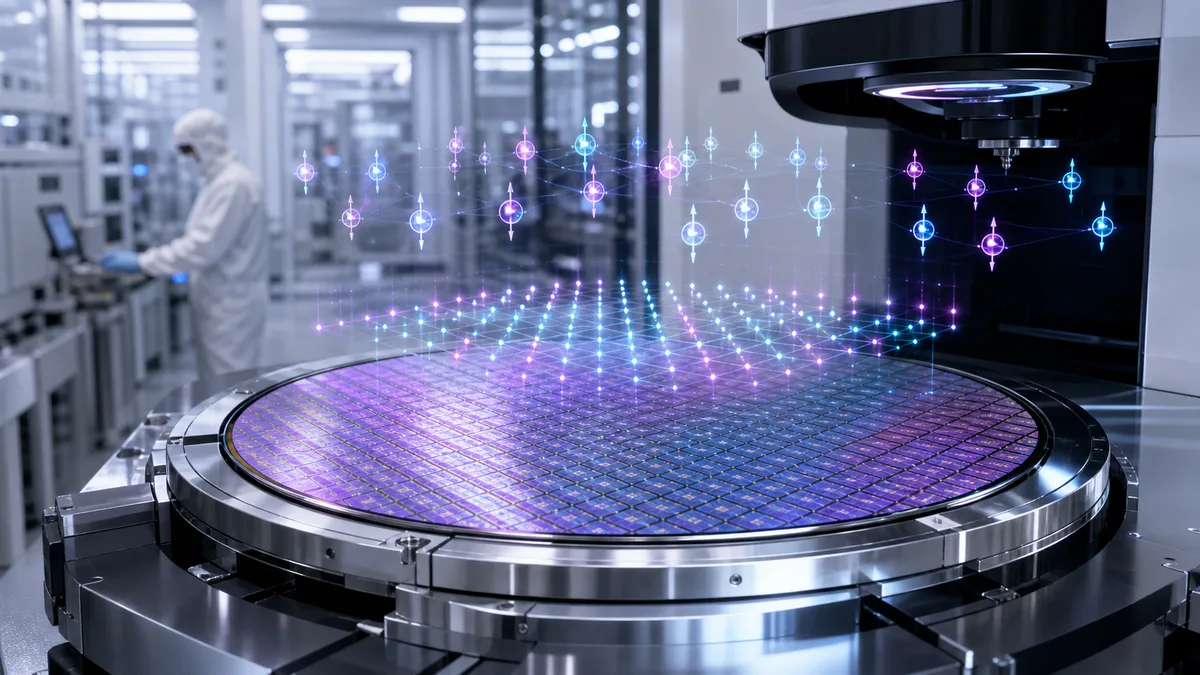 Generated cleanroom wafer image for manufacturable silicon quantum systems