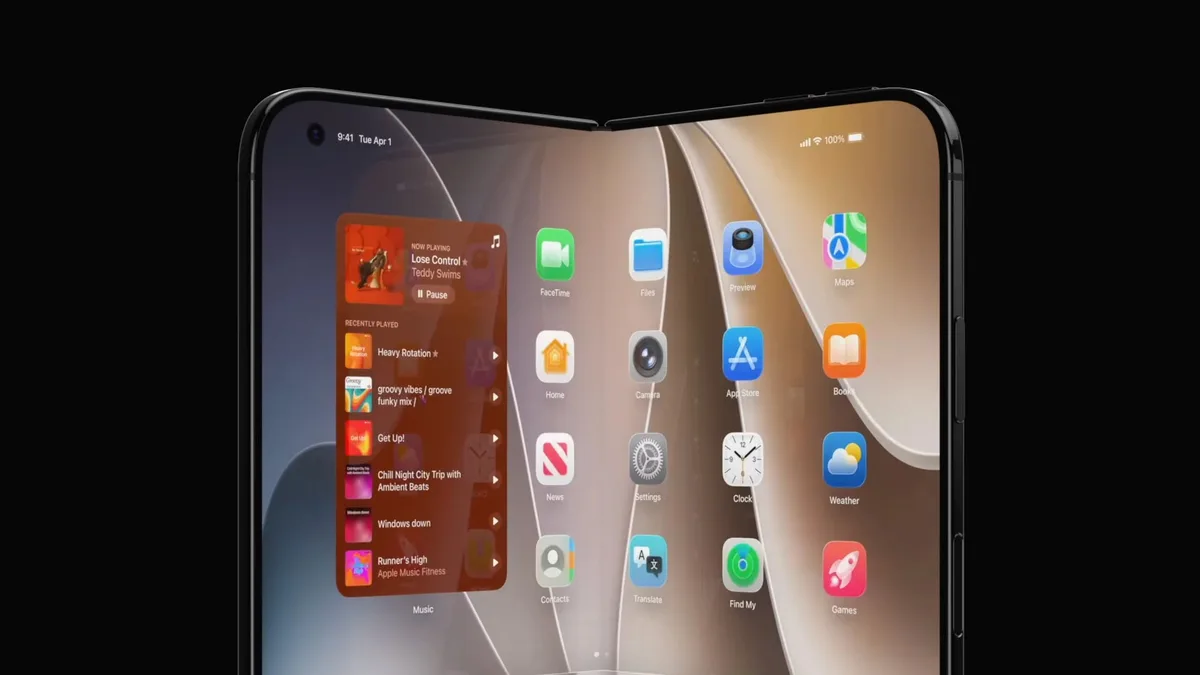 Foldable iPhone concept image used for an iPhone Ultra resale value story