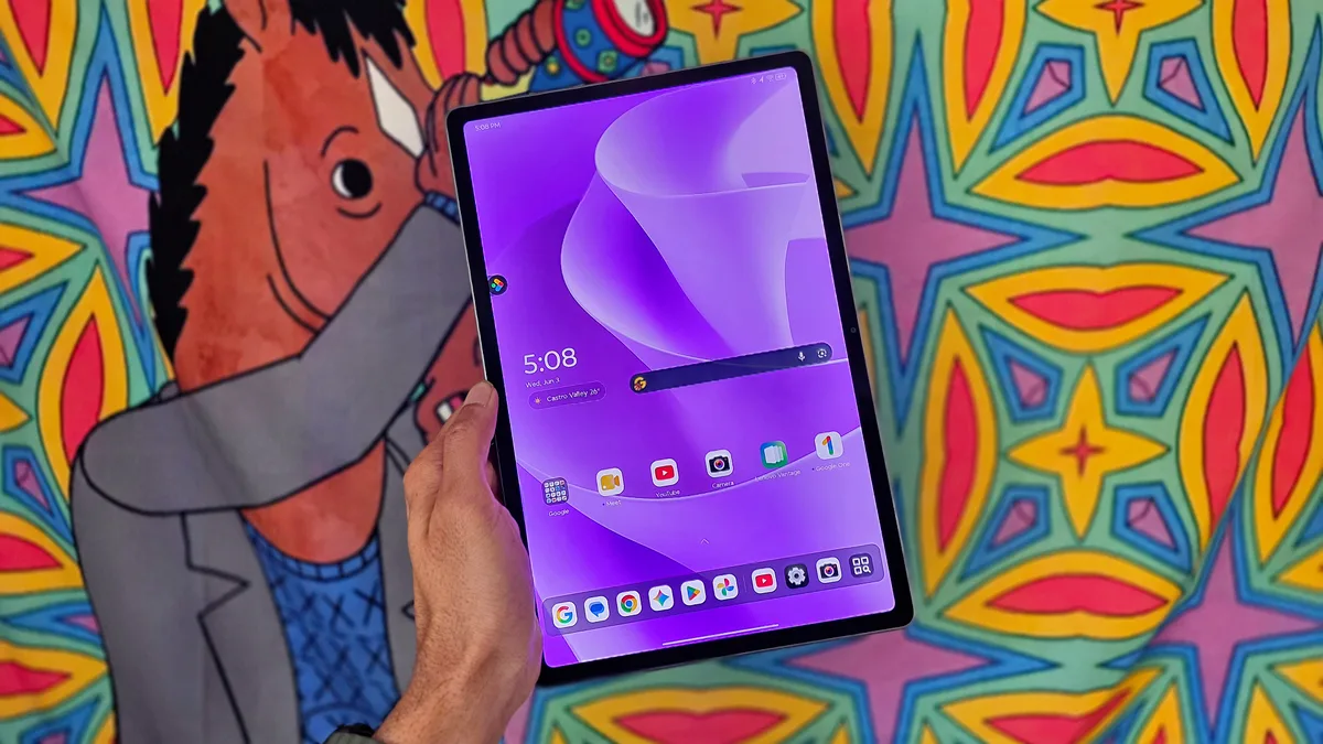Lenovo Idea Tab Plus Android tablet resting on a desk