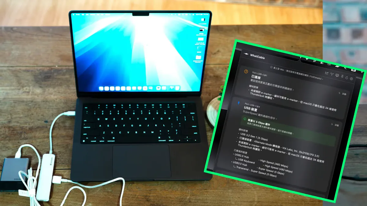 Editorial WebP cover showing USB-C cable speed and charging diagnostics on a Mac