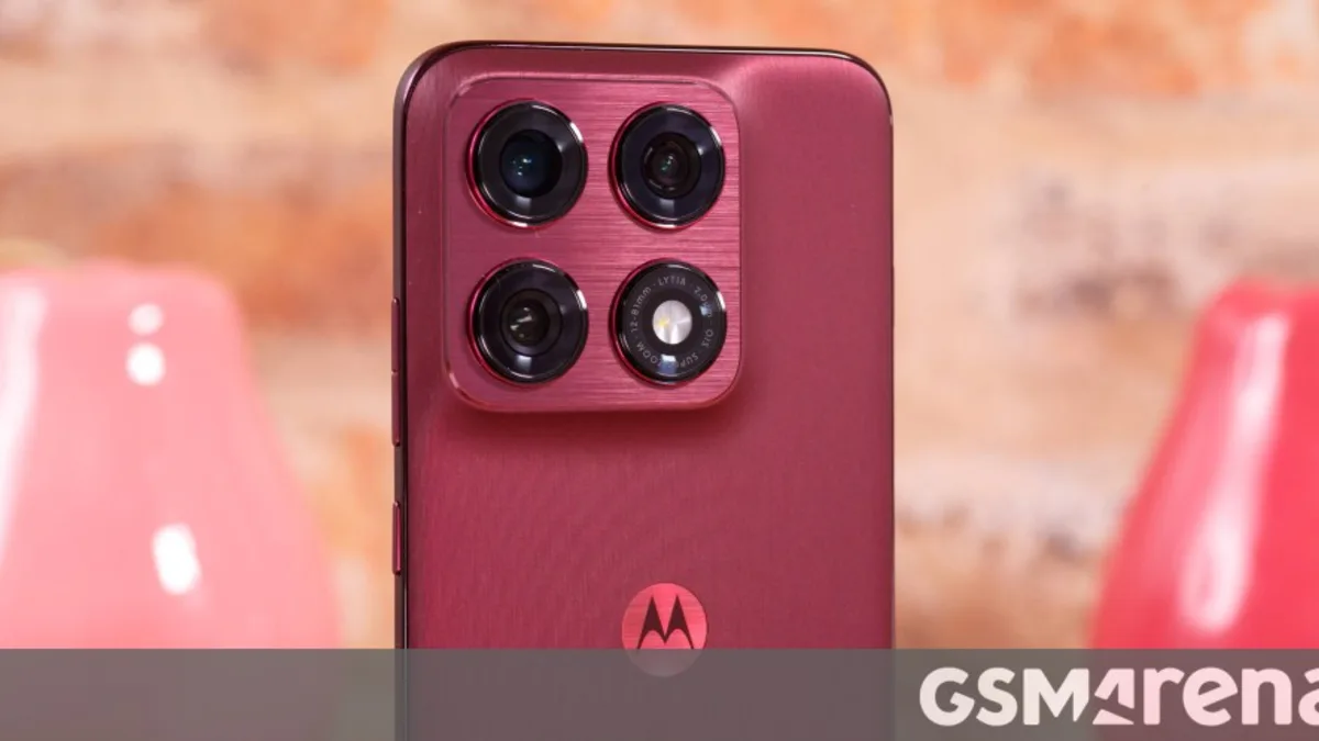 Motorola Edge 70 Pro smartphone photographed during a review session