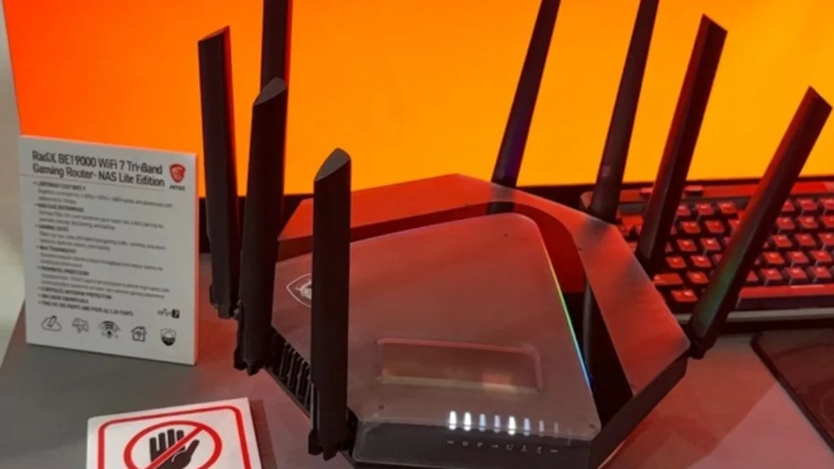 MSI Wi-Fi 7 gaming router with built-in NAS feature at Computex