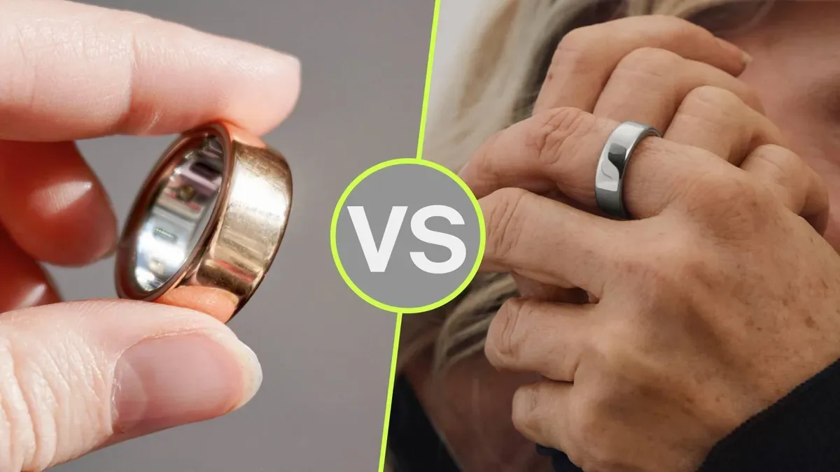 Oura Ring 5 and smart ring comparison cover with health tracking dashboard