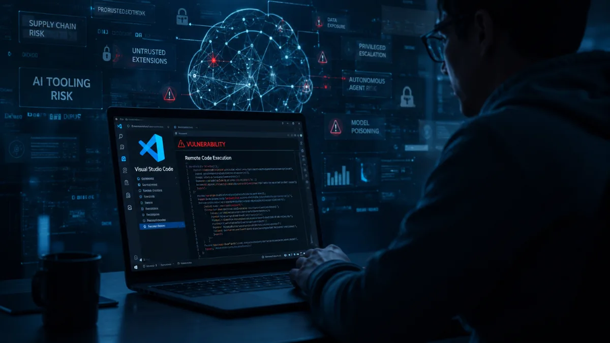 Visual Studio Code AI tooling security risk image from developer environment report
