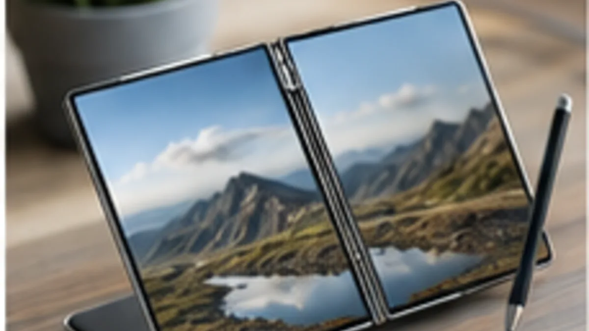 Editorial cover showing a foldable phone running multiple AI workspace panels