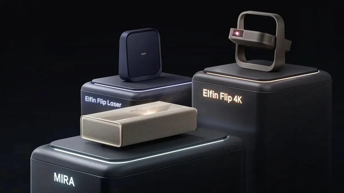 XGIMI new Google TV projectors including Elfin Flip and MIRA models