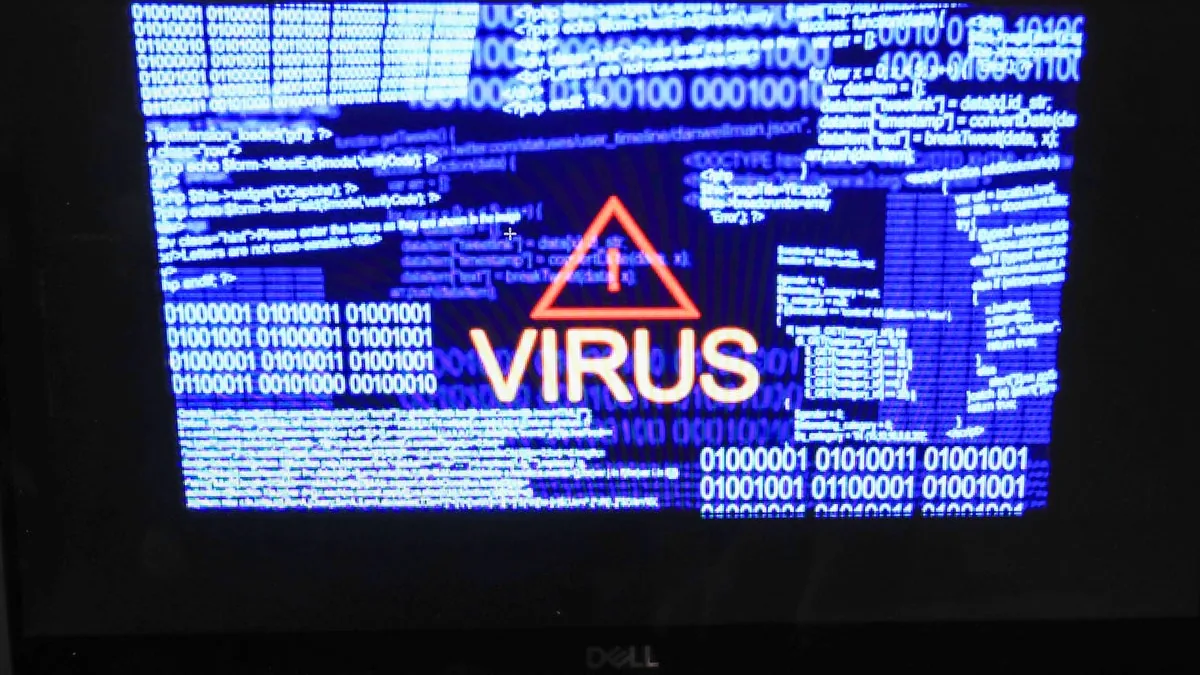 Autonomous AI cyberattack report visual with code and security monitoring