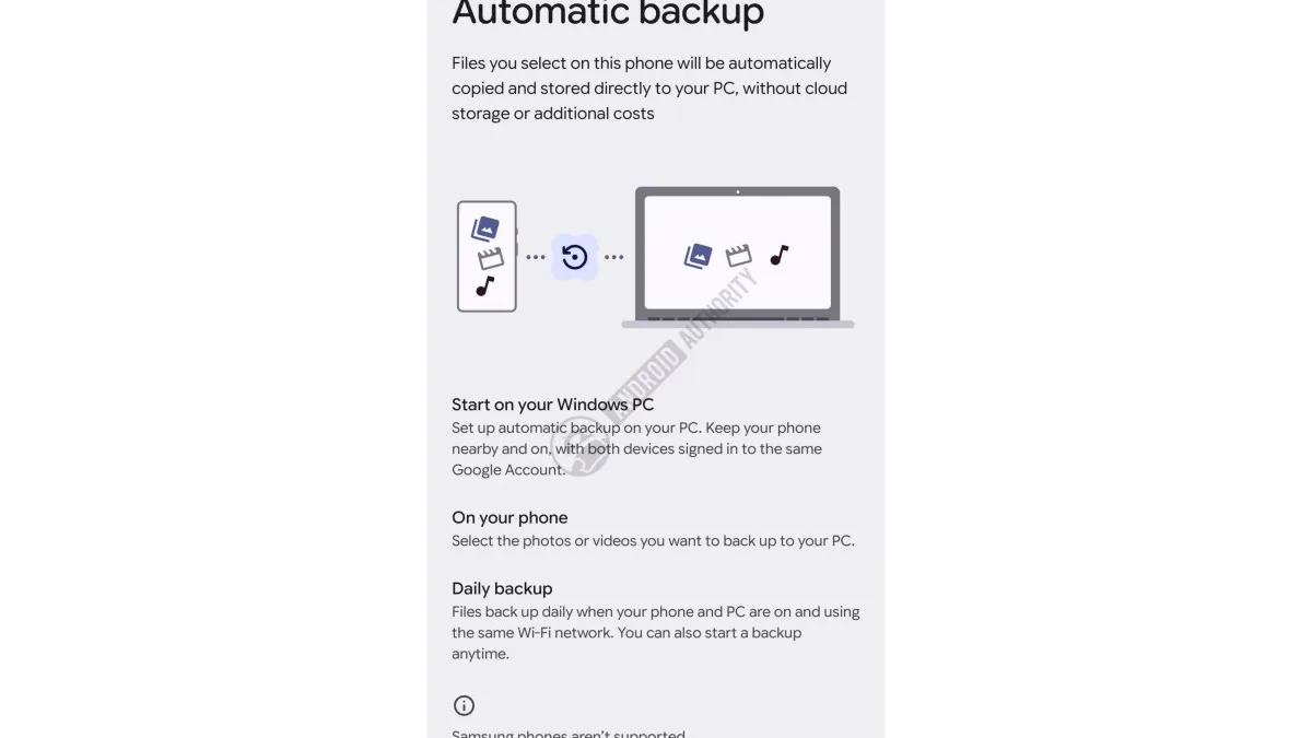 Android phone and PC backup workflow concept