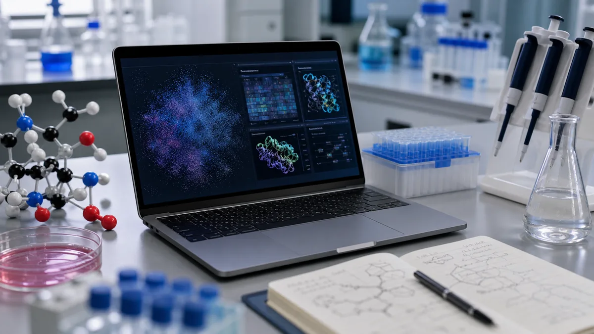 Life science AI benchmark dashboard with lab research tasks and model scoring
