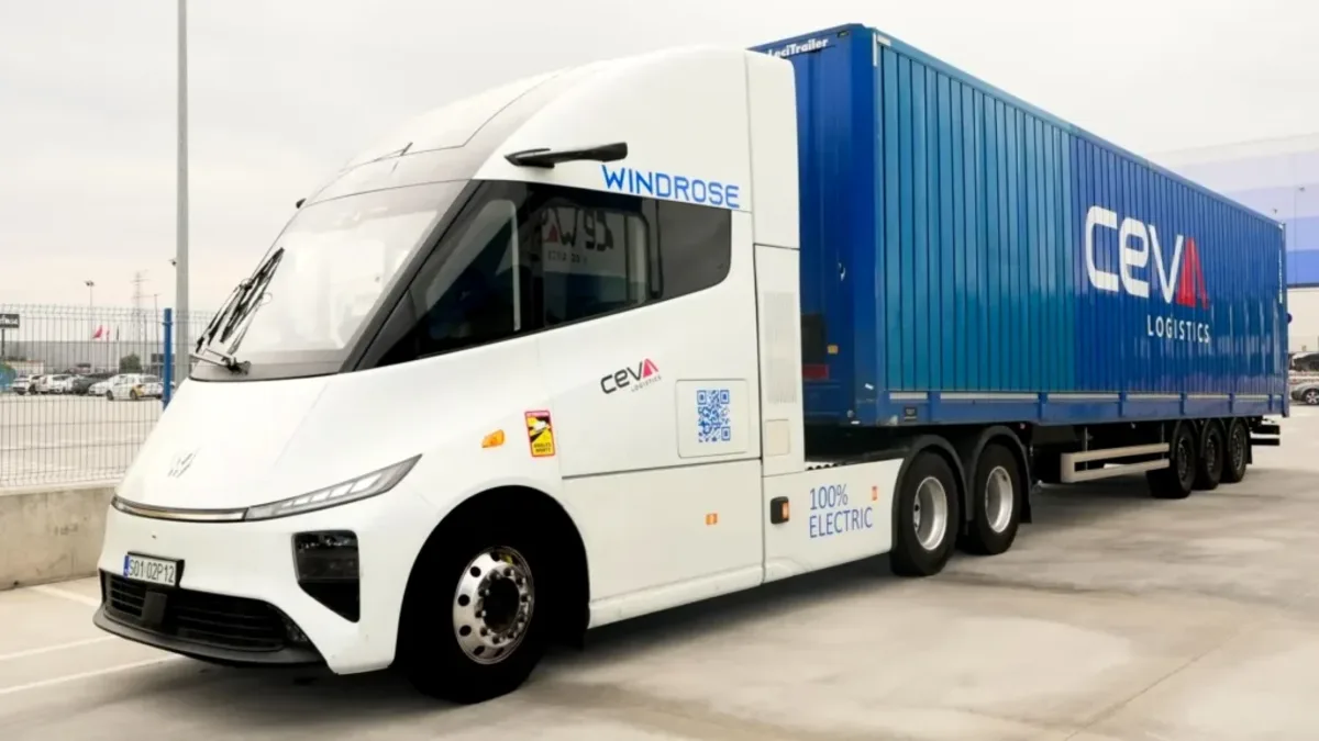 Electric semi truck startup yard with missing vehicle report