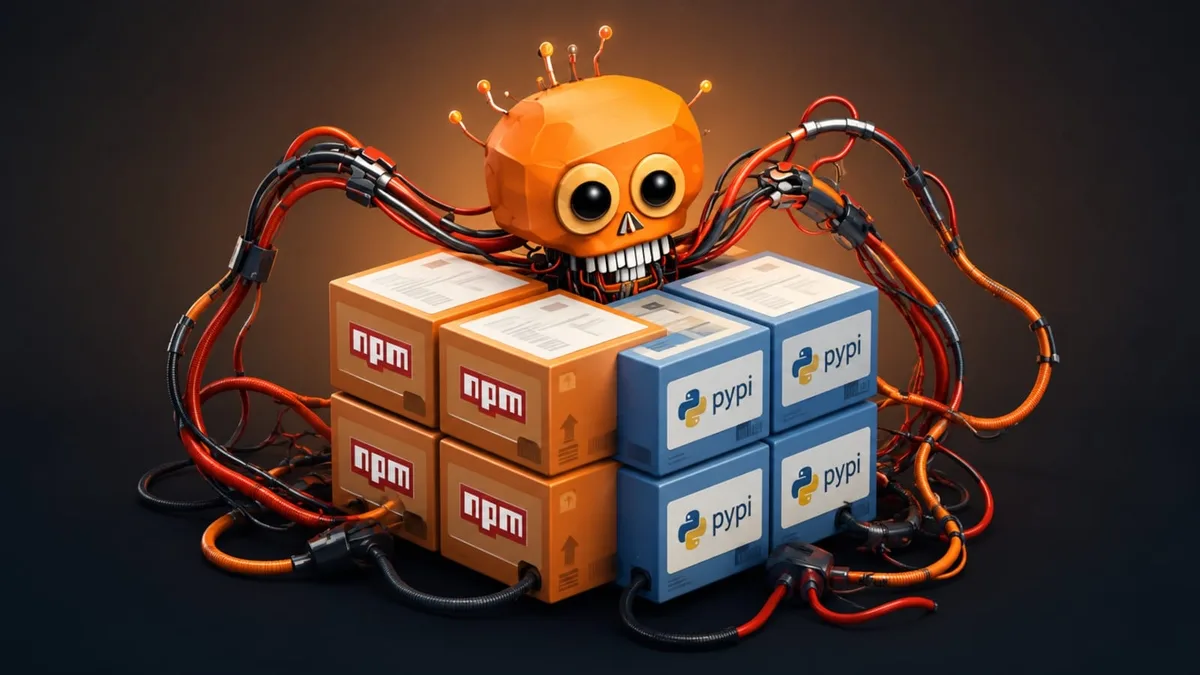 Developer terminal with package security warning
