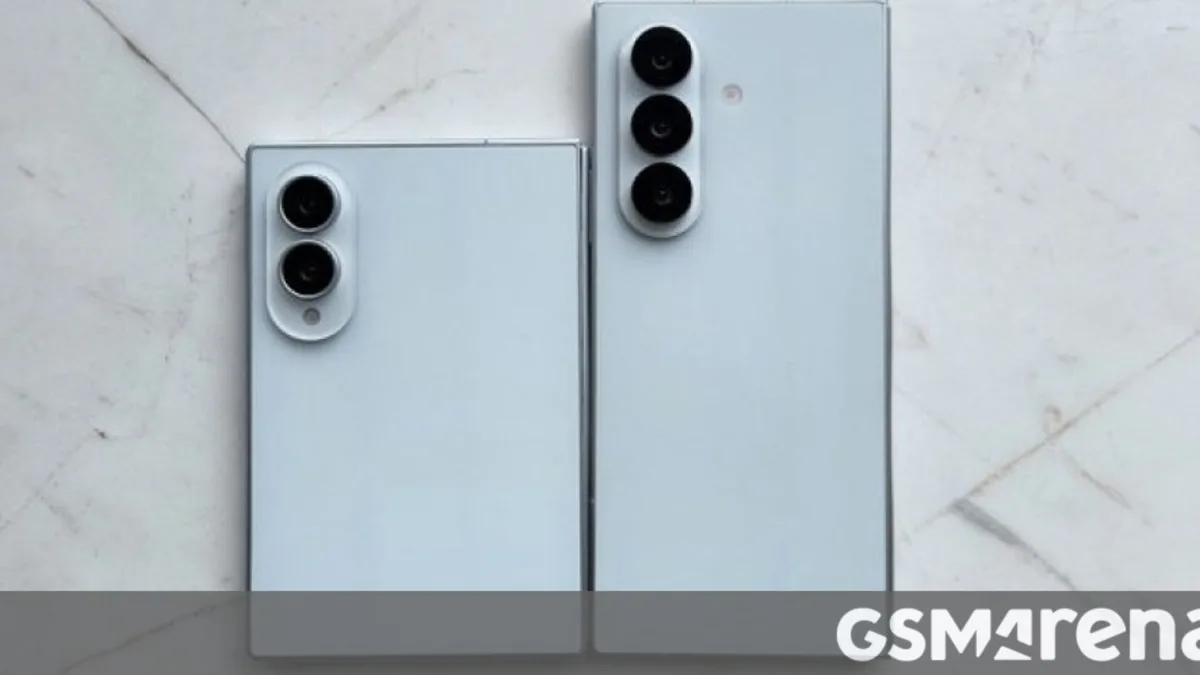 Foldable Samsung phone with inner screen and hinge detail
