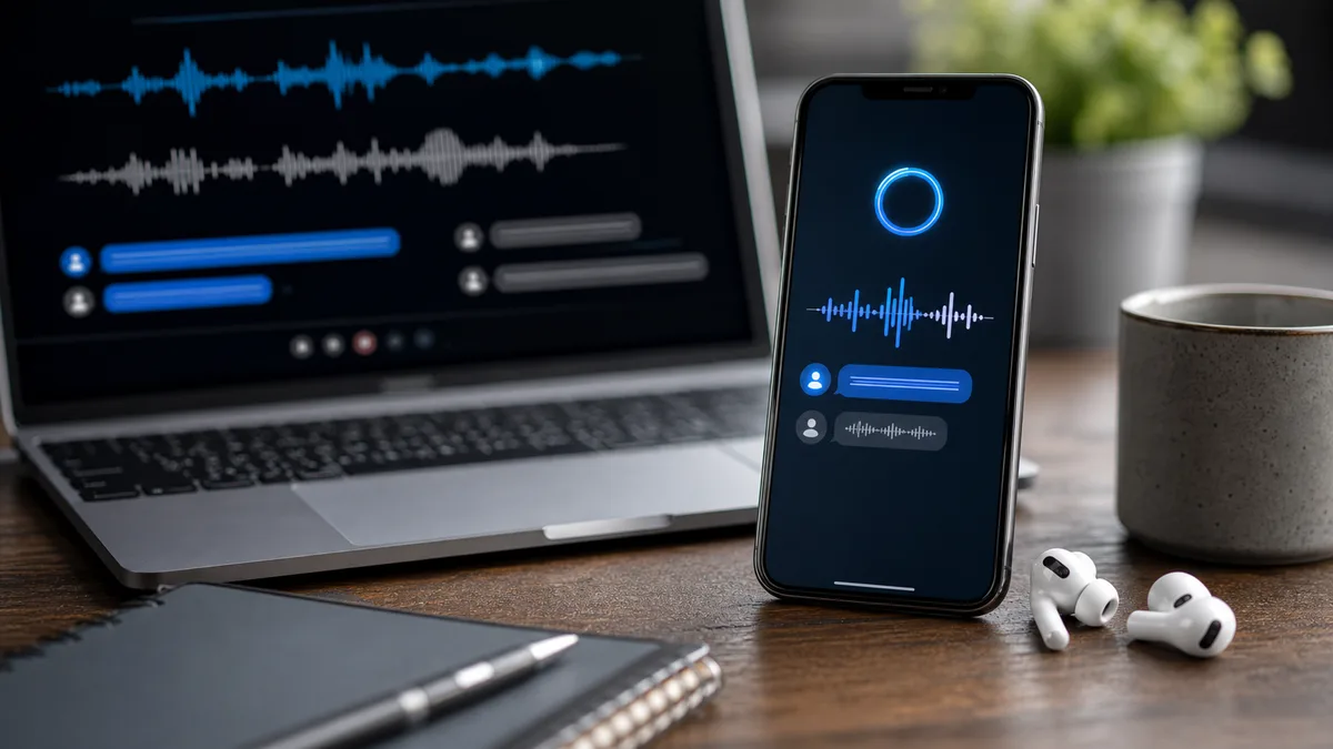 Voice AI waveform with real time conversation interface