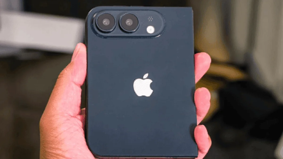 iPhone 18 Fold dummy leak showing a passport style foldable design