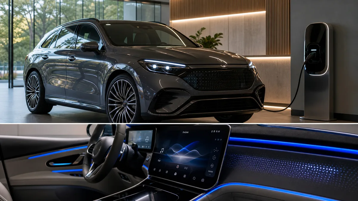 Mercedes electric GLC in a Chinese launch and test drive setting