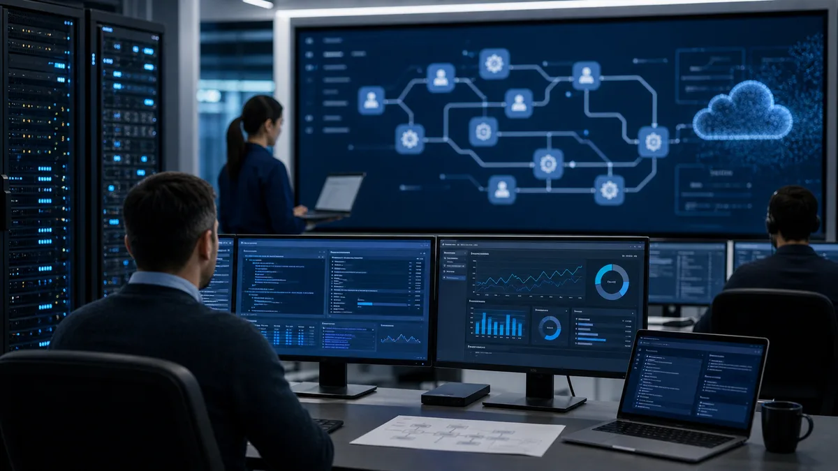 Enterprise AI agent workflow running across cloud infrastructure