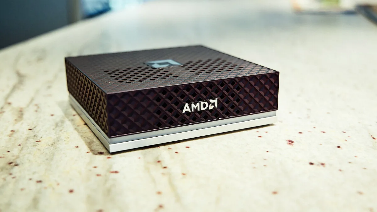 AMD Ryzen AI laptop running a local language model workload