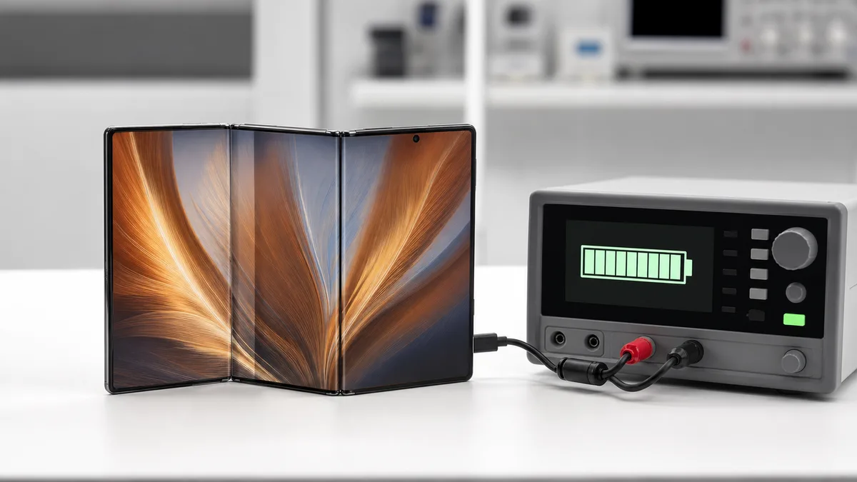 Huawei tri-fold smartphone concept with larger battery and unfolded display
