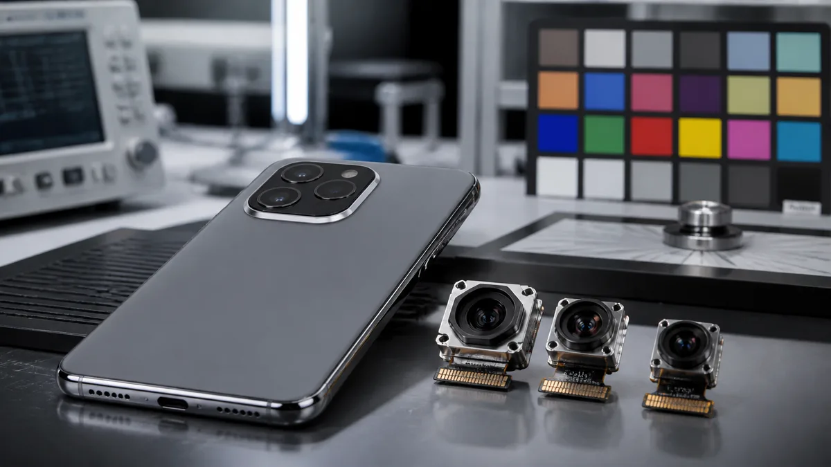 iQOO 16 smartphone camera module concept with triple 50 megapixel lenses