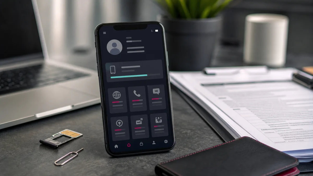 T-Mobile logo on a phone screen with carrier plan changes in focus