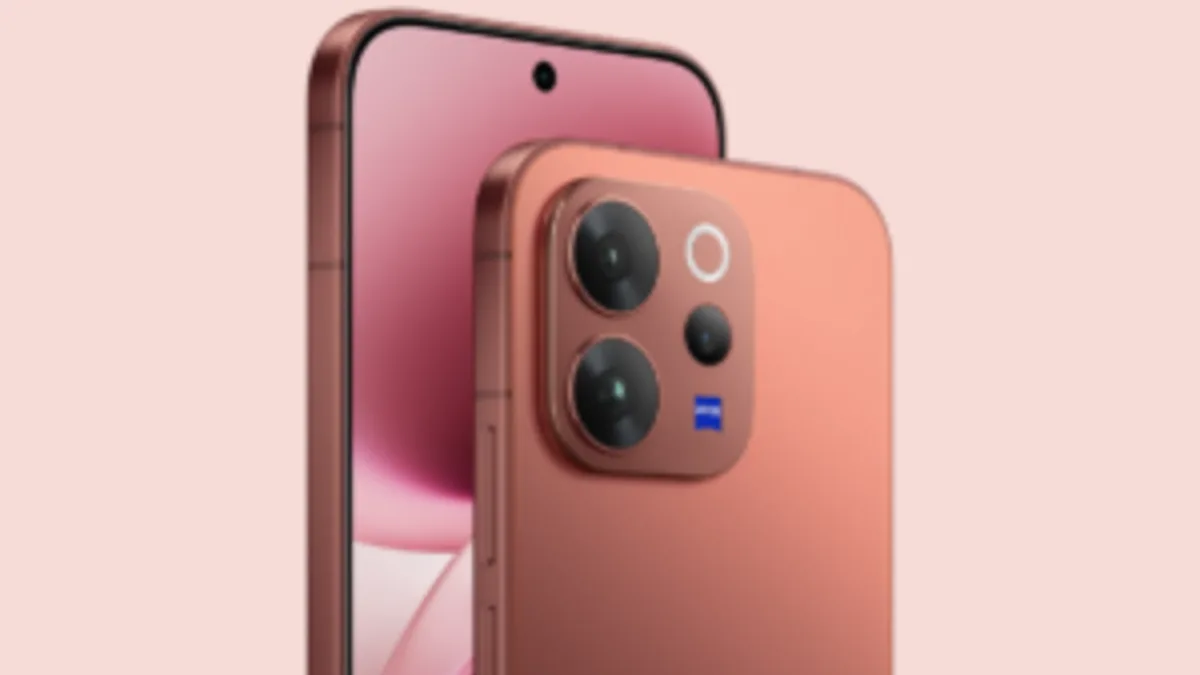 Vivo-style smartphone beside oversized battery graphic
