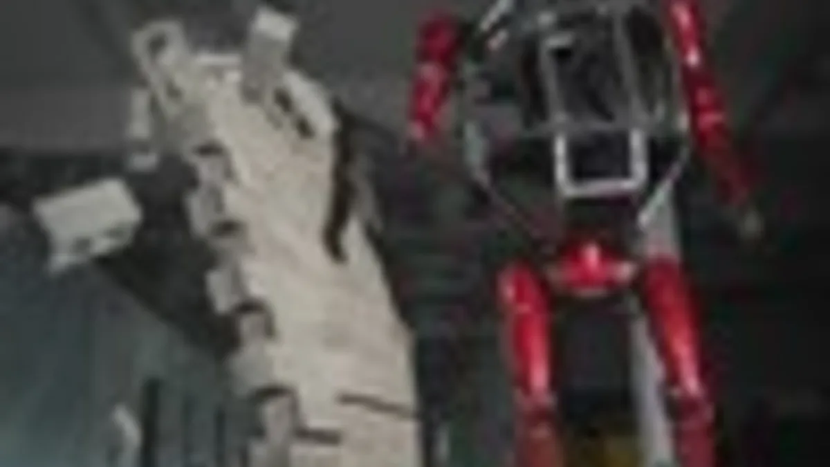 Humanoid robot development floor with IPO and robotics notes